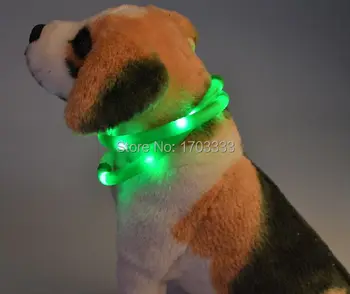 Skær USB Charge Dog Training Collar LED Udendørs Lysende oplader Hund Kraver lys Justerbar 6colors blinkende LED hundehalsbånd