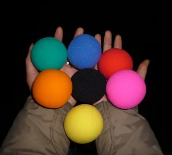 Super sponge ball (6cm) 7 farve for at vælge (20pcs/masse) - trick, Gratis forsendelse, Magic trick classic legetøj