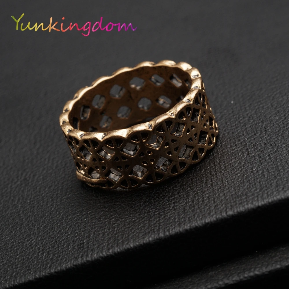 Yunkingdom Nye Vintage Ring Sæt Hule Design Gamle Antik Guld Farve Ringe, Kvinder, Damer smykker rabat | Smykker & Tilbehør \ Groendalspark.dk