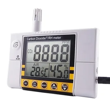 0~2000ppm Række vægbeslag Indendørs luftkvalitet, Temperatur, RH Kuldioxid CO2-Monitor Digital Måler Sensor Detector