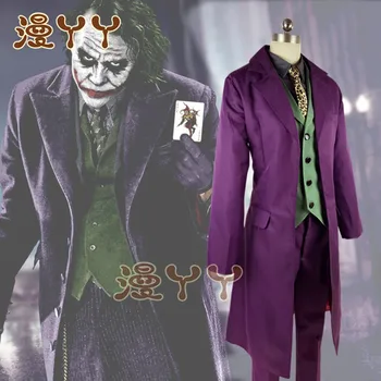 1:1 Film, The Dark Knight Joker Kostume Heath Ledger Cosplay Passer Lilla Jakke Komplet sæt