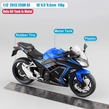 1/12 scale mærke 2013 Kawasaki Ninja 250R SE 300 EX250-L special edition race Motorcykel sport street ride diecast model boy toy