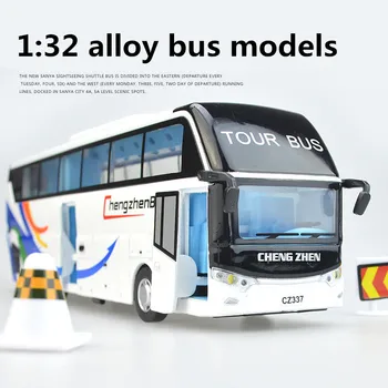 1:32 legering bus modeller,trække sig tilbage & blottere & musikalsk,Store turist-bus,metal diecasts,legetøjsbiler,gratis fragt