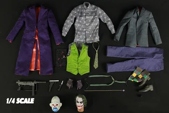 1/4 Skala Joker Heath Ledger Hoved & Tøj Sæt DIY Action Figur Tilbehør