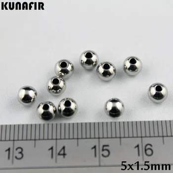 1,5 mm/2 mm hul 5 mm glat rustfrit stål perler bolden smykker DIY dele, tilbehør 300pcs ZSP402