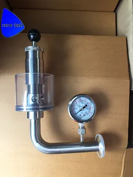 1,5 tommer tri-clamp sundheds-air-release-ventil m/ manometer fermenter spunding ventil