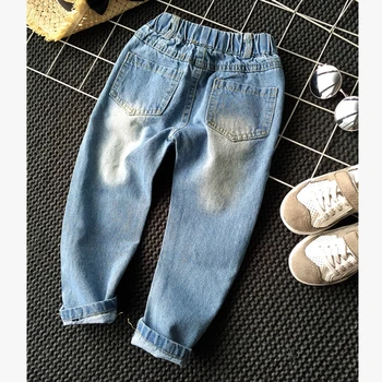 1-6 år Drenge, Tøj Piger, Tøj, Nye 2017 Baby Drenge Piger Jeans Bukser Brand Børn Brudt Hul bukser Bukser Mode-Jeans