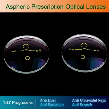 1.67 Digital Free-form, Progressive, Asfæriske Optiske Briller Recept Briller Optiske Linser