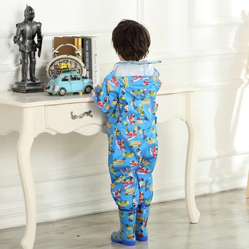 1-9 år gamle Børn Buksedragt baby One-Piece Tegnefilm Kid studerende Hætteklædte Regnjakke til Børn i regntøj og regn-bevis bukser Sæt
