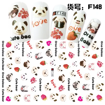 1 ark Søde panda design Selvklæbende Negle Art dekorationer Klistermærker søm tilbehør skønhed manicure værktøj kat hund nail decals