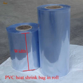 1 kg/masse 5/6/7/~32cm bredde PVC Heat Shrink Wrap rør engros i rulle Klare Plast pe-pose Gave Kosmetik Emballage DIY-cut