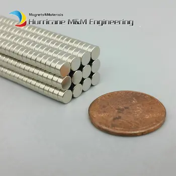 1 pack Lille Magnet NdFeB-Skive Dia 4x2 mm Præcision Magnet Neodym-Magneter Sensor Sjældne Jordarters Magneter Grade N42M NiCuNi