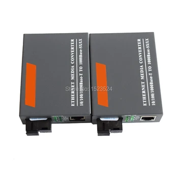 1 Par HTB-GS-03 A/B Gigabit Fiber Optiske Media Converter 1000 mbps Single Mode Enkelt SC Fiber Port 20 KM Ekstern Strømforsyning