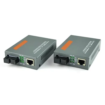 1 Par HTB-GS-03 A/B Gigabit Fiber Optiske Media Converter 1000 mbps Single Mode Enkelt SC Fiber-Port stik til Ekstern Strømforsyning