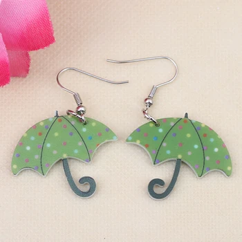 1 par paraply dejlige søde udskrivning drop øreringe akryl nye design forår/sommer stil pige, kvinde smykker mode