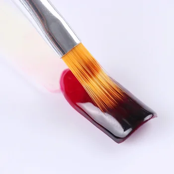 1 Pc Akryl Negle Gradient Børste UV Gel Maleri Pen Glitter Rød Grøn Håndtere Manicure Nail Art Værktøj