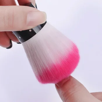 1 Pc Blød Rengøring Negle Børste Akryl UV Gel Powder Dust Remover Manicure Nail Art Værktøj Tilfældig Farve