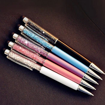 1 Pc Søde Crystal Pen Diamant Papirvarer, Kuglepenne Kuglepen 2 I 1 Crystal Stylus Pen Touch Pen Gratis Fragt