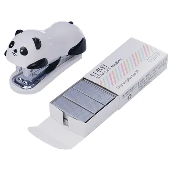 1 PC Tegnefilm Mini Panda Hæftemaskine Sæt Skolen kontorartikler, Papirvarer Bindende Bindemiddel Bog