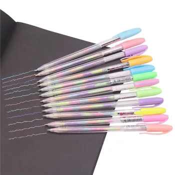 1 Pose 12 Stk Mix Studerende Papirvarer 12 Farve Blanding Highlighter Graffiti Pen 1,0 Mm Spids Plast Poser Pen Passer Maleri Pen