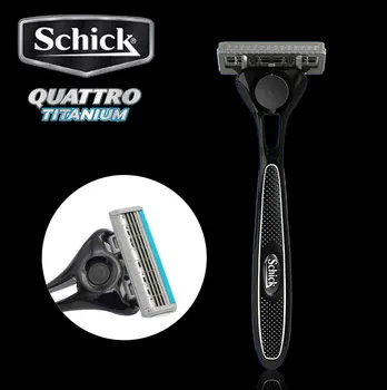1 razor + 5 Sæt vinger 2018 Nye Originale Schick Quattro Titanium barberblade for alle Quattro-serien Razor