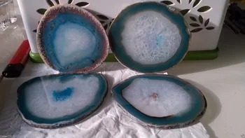 1 stk blå Farve Agat Coaster Vin Mat 3 - 4 Inches Naturligt Smuk ark