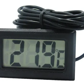1 stk Digital LCD-Termometer for Køleskabe, Frysere og Kølere Chillere Mini 1M Probe-Sort Termometer Hygrometer