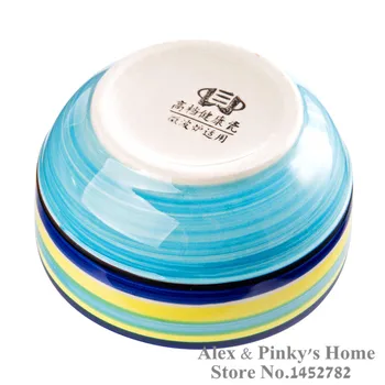 1 stk Rainbow Skål håndmalet Keramik Skål Mikrobølgeovn Skål Ris Noodle Bowl