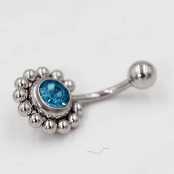 1 stk rund krystal høj nippel-knappen for ringe piercing navle ringe mode piercing smykker til kvinder