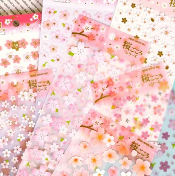 1 stk/sæt Søde Romantiske Sakura Papirvarer Dagbog Dekorative Klistermærker Mobile Klistermærker Scrapbooking DIY PVC-Klistermærker