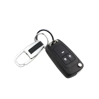 1 Stykke Pu Læder og Rustfrit Stål Bil Key Chain-Tasten Cirkel Ringe Kvinder Nøglering Mand Nøgleringe Tilbehør til Alle Biler