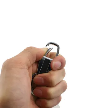 1 Stykke Pu Læder og Rustfrit Stål Bil Key Chain-Tasten Cirkel Ringe Kvinder Nøglering Mand Nøgleringe Tilbehør til Alle Biler