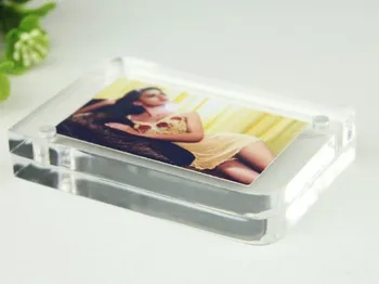 1 SÆT Akryl Arc Magnet fotoramme Moderne Simple Mode Høj Gennemsigtig Acryl billedramme