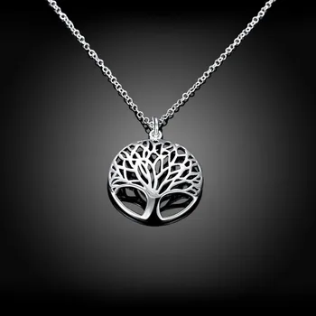 1 Sæt Elegante Tree of Life Halskæde Og Øreringe Sæt,Vintage Smykker Sæt, Sølv Farve, Smykker, Kvinder, Piger Gave