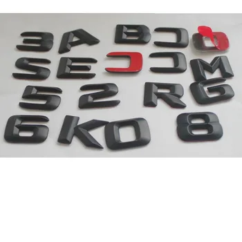 1 sæt Mat Sort ABS Bilens Bagagerum Bageste Række Bogstaver, Ord Badge Emblem Decal Sticker til Mercedes-Benz CLA45 AMG