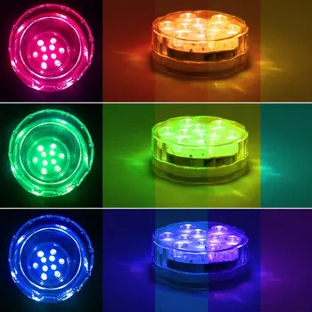 1*Vandtæt Dykkede LED-Lys Flerfarvede RGB farveskift, Undervands Swimmingpool Lys med Fjernbetjening til swimmingpool