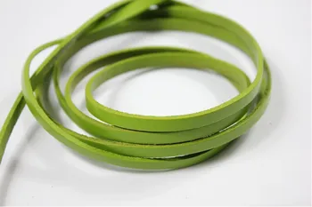 1 Værftet 5mmx2mm Spring Green Belagt Ko Skjule Ægte Læder Strip, 5mm Bred Ægte Læder Snor GF5M94