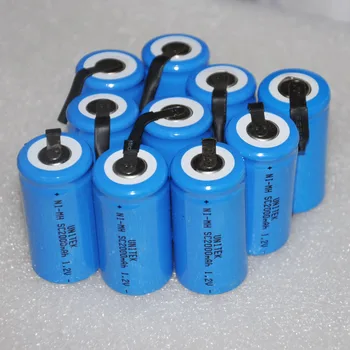 10 12 16PCS Sub C SC 1,2 V genopladeligt batteri 2000mah ni-mh batterier, nimh celler med svejsning pins tab for støvsuger elektrisk boremaskine