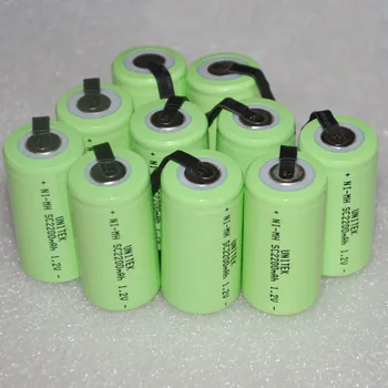 10 12 16PCS Sub C SC 1,2 V genopladeligt batteri 2200mah ni-mh batterier, nimh celler med svejsning pins tab for støvsuger elektrisk boremaskine