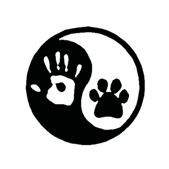 10.2*10.2 CM Yin Yang Menneskelige Hånd Hund Paw Hunter Vinyl Decal Mode Personlighed Bil Vindue Klistermærker C6-1037
