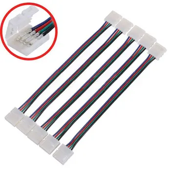 10/20/50stk/pak 4-Pin tilslutning hjørne 4pin RGB-Stik PCB-Adapter til 10mm 3528 SMD 5050 RGB LED Strip Light