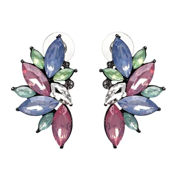10 farver 2017 mode brincos engros vintage Fuld crystal stud øreringe erklæring stud Øreringe til kvinder mode smykker