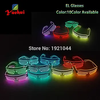 10 Farver Valg EL Wire LED Briller Med Lyd Active Inverter Lysende Farverige Glødende Legetøj Til Dans Fest med DJ Dekoration