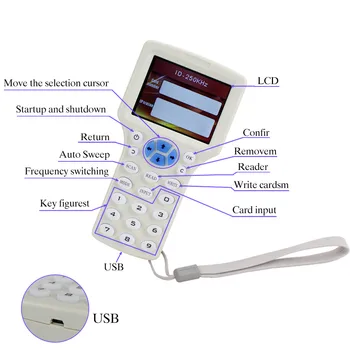 10 Frekvens NFC Kopimaskine Forfatter-Læser RFID-Dør Telefon Centrale Duplikator EM4305 ID-Kort 125 KHz 13,56 MHz til adgangskontrol System