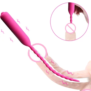 10 Frekvens Silikone Urethral Rør MÆND Penis Massage KVINDER vibrator til vaginal massage hoppe æg håndsex tråd sort a038