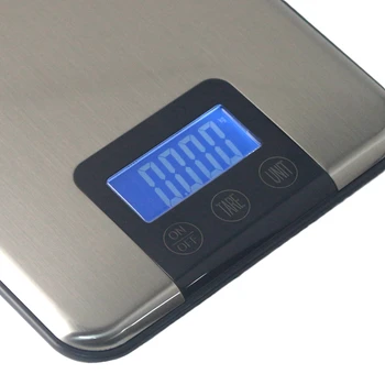 10 kg, 1g Digital Præcision Skala Elektronisk Køkken Balance med Rustfrit Stål Platform Touch Botton