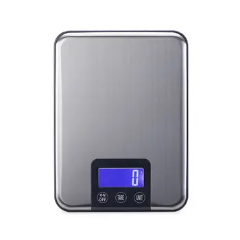 10 kg, 1g Slank Rustfrit Stål Digital Skala 10 KG Elektronisk Kost Mad køkkenvægt Touch Gram Vægt Balance Blå Baggrundsbelysning