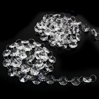 10 m (33FT) krystalklar Akryl Perle Bryllup Levering indretning Garland Lysekrone Hængende til udendørs juletræ Dekoration