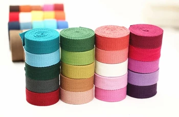 10 meter/masse 2016 Ny DIY Candy Farve Strikket Fortykkelse Tape Bånd Bælte i Canvas Taske-Strop, Taske Bagage Bånd 2,5 cm Bred