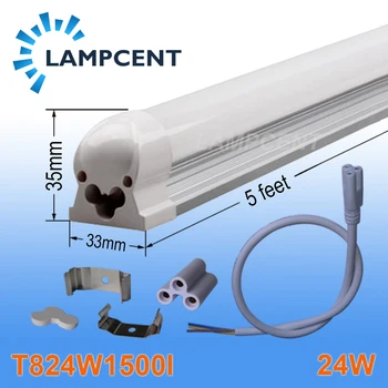 10/Pack LED, der er Integreret Tube T8 Lampe 5FT 1500mm 24W SMD2835 2 Års Garanti